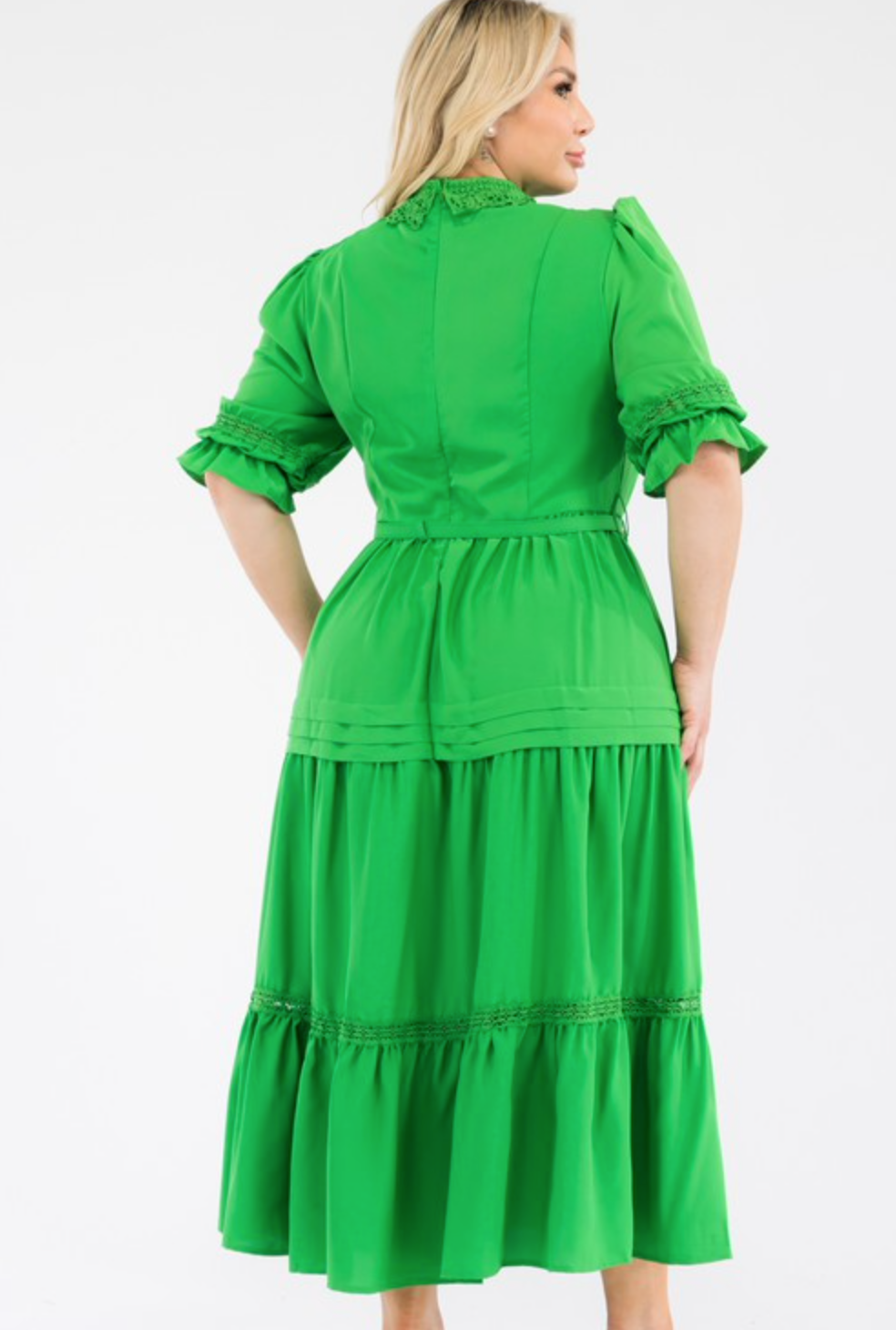 Solid Pleated Dress