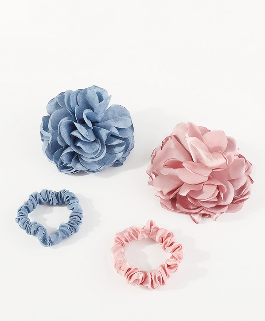 Rose Flower Elastic Hair Tie Set